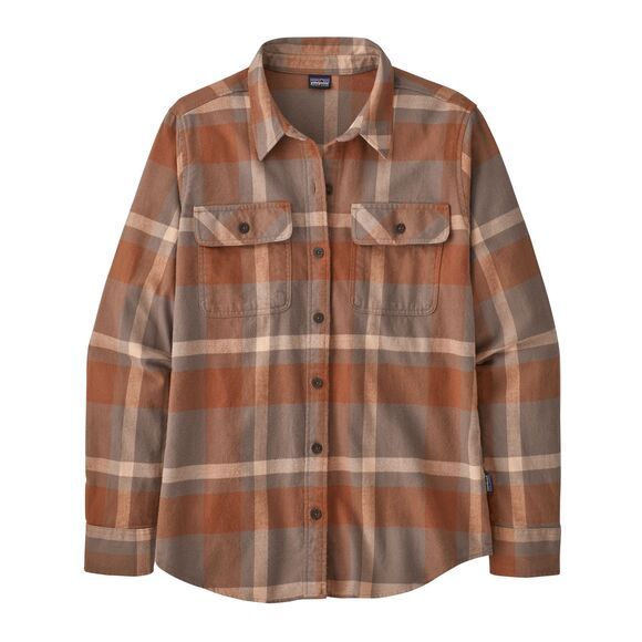Chemise de randonnée W's Long Sleeve Organic Cotton MW Fjord Flannel Shirt - Comstock: Dusky Brown