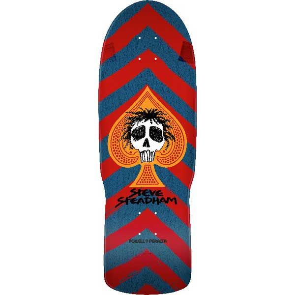 Plateau skateboard Deck Reissue Steadham Skull Spade Red Blue 10