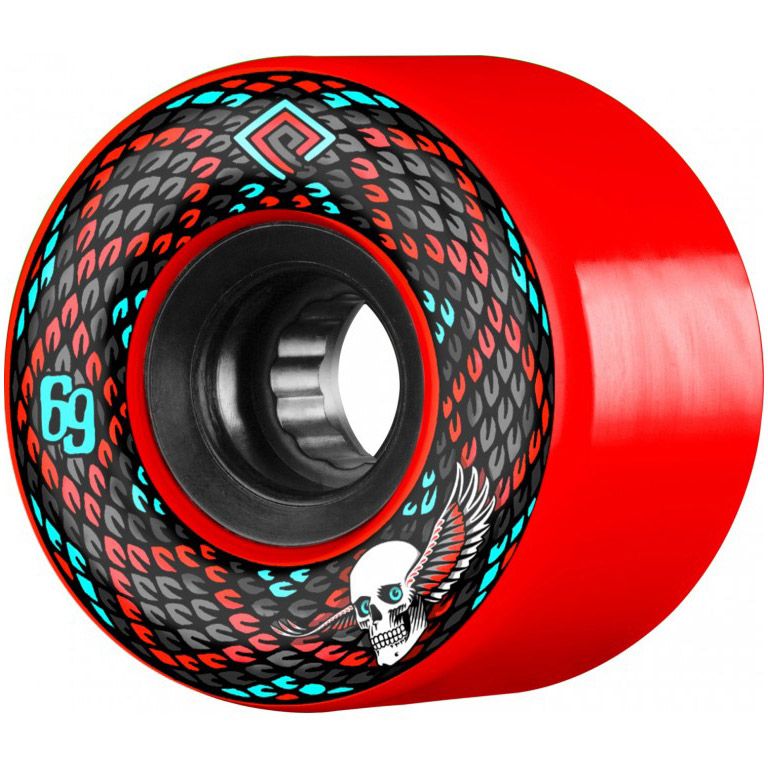 Jeu de 4 roue pour Skateboard Snakes Red 69 mm