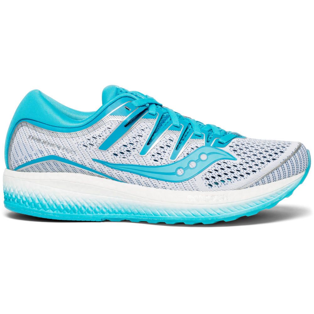 Saucony Triumph Iso 5 White/Blue - Chaussures running femme