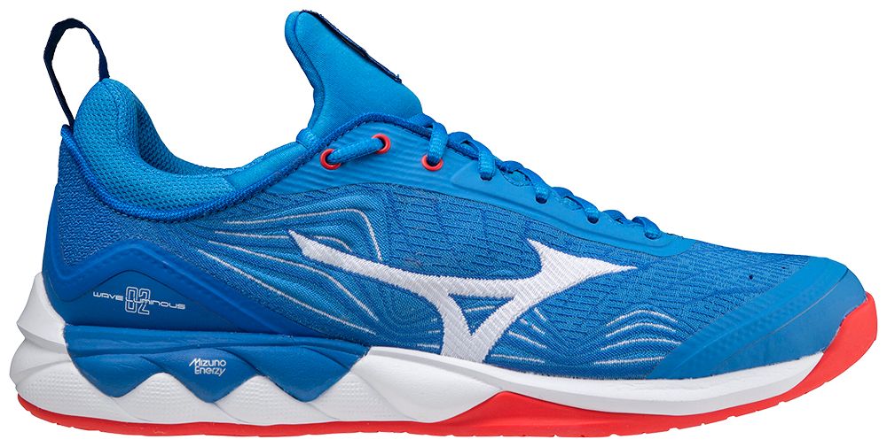 Chaussure de Handball Wave Luminous - French blue / White / Ignition red