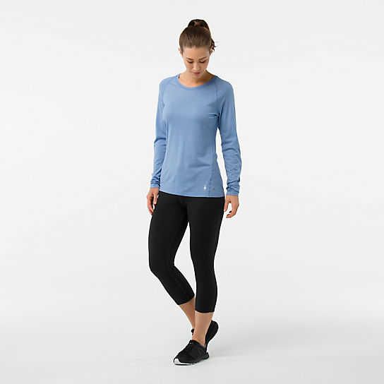 T-shirt Femme Merino 150 Baselayer Pattern Long Sleeve - Blue Steel
