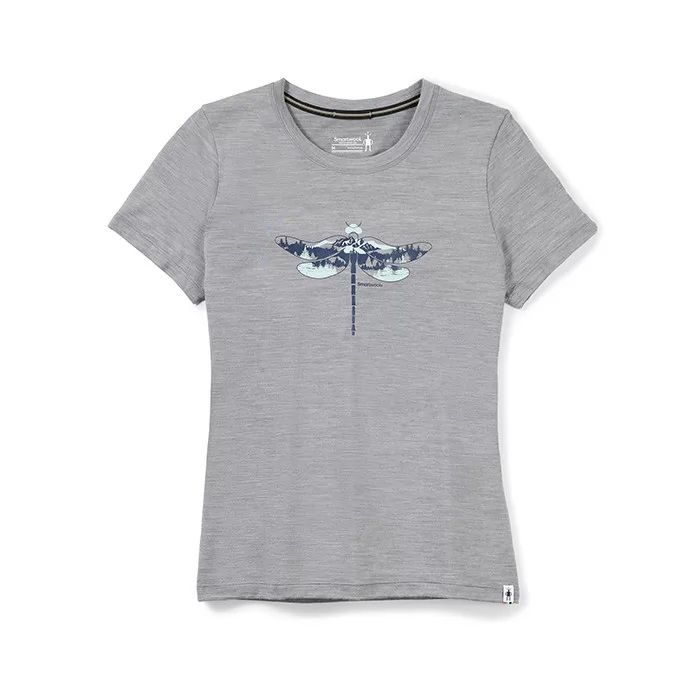 Tee Shirt de randonnée Merino Sport 150 Dragonfly Summit Short Sleeve Graphic Tee Slim Fit - Light Gray Heather
