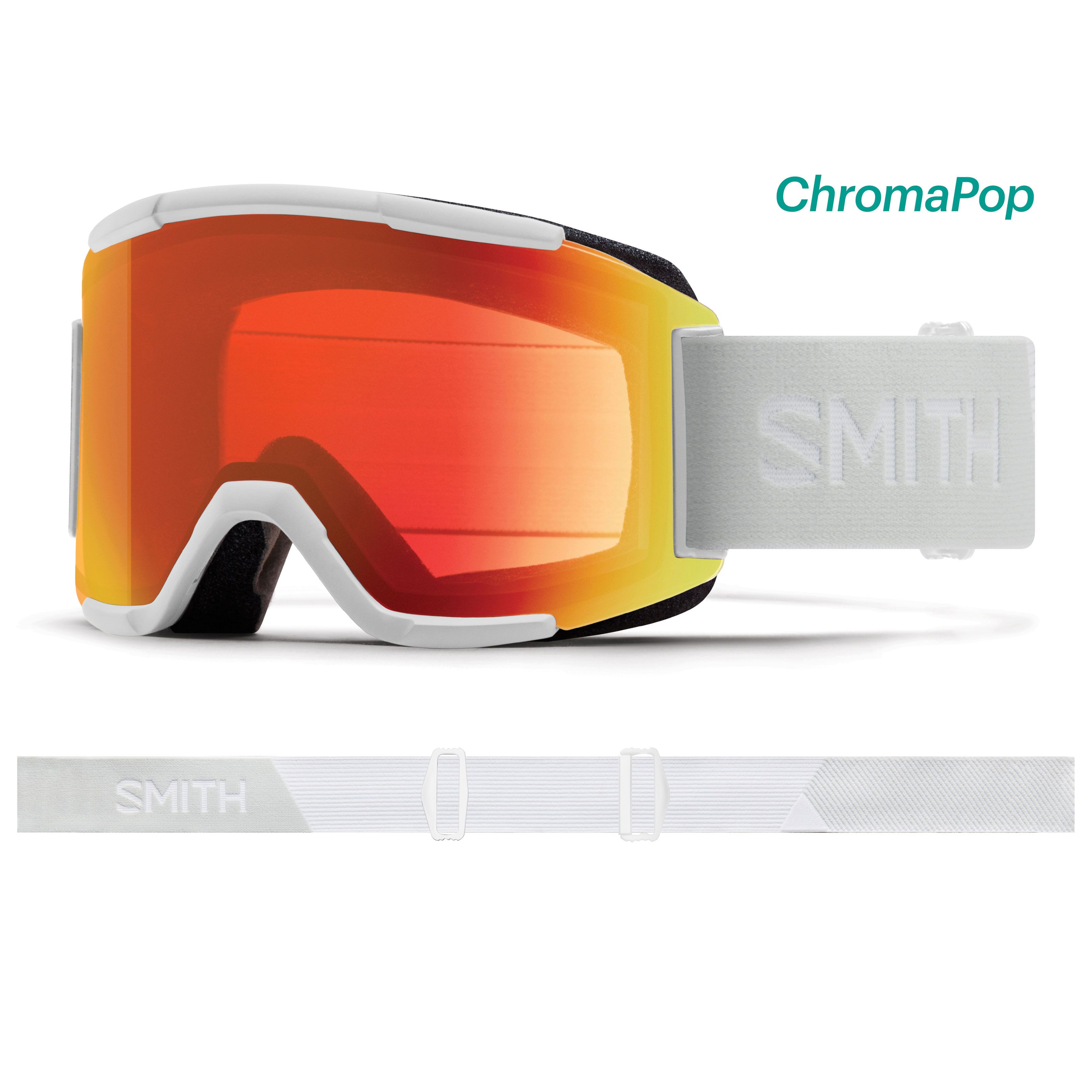 Masque de Ski Squad - White Vapor - ChromaPop Everyday Red Mirror