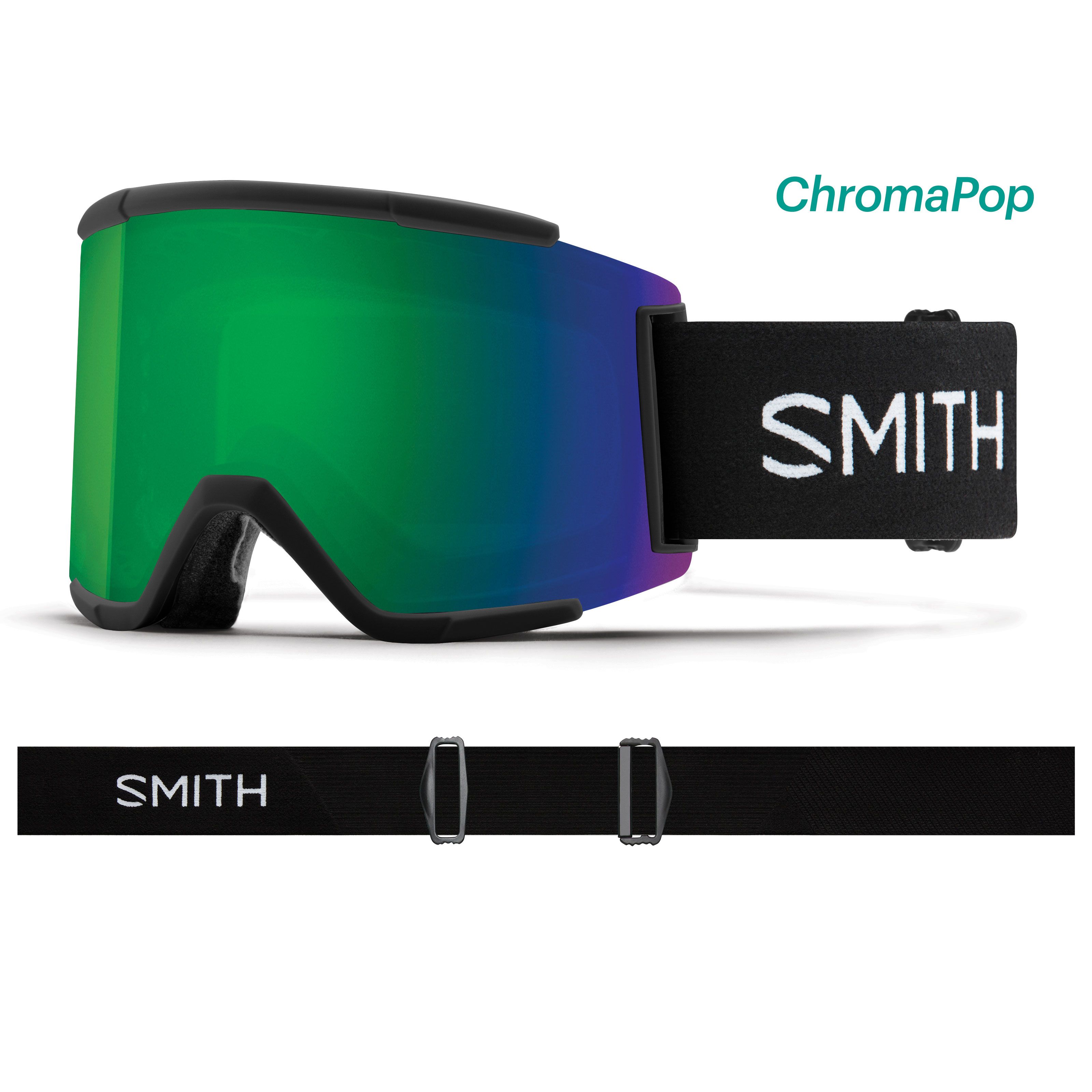 Masque de Ski Squad XL - Black - ChromaPop Sun Green Mirror