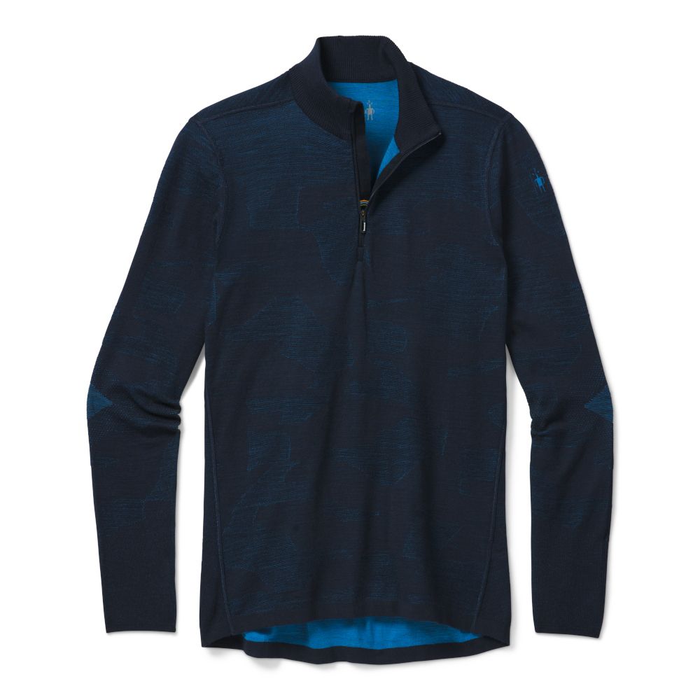 Tee Shirt de Randonnée Men's Intraknit Merino 200 Pattern 1/4 Zip - Deep Navy Neptune Blue Camo