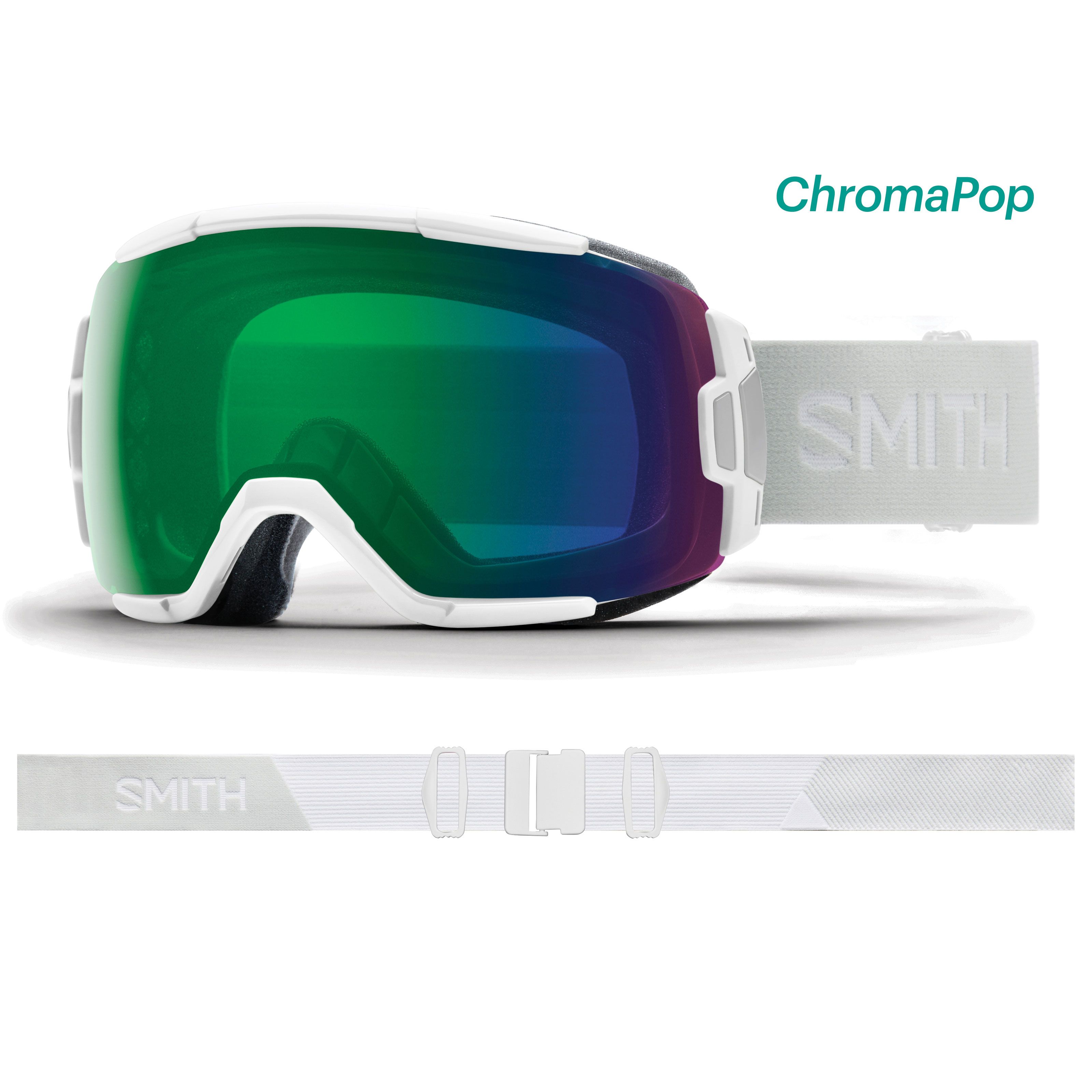 Masque de Ski Vice - White Vapor - ChromaPop Everyday Green Mirror