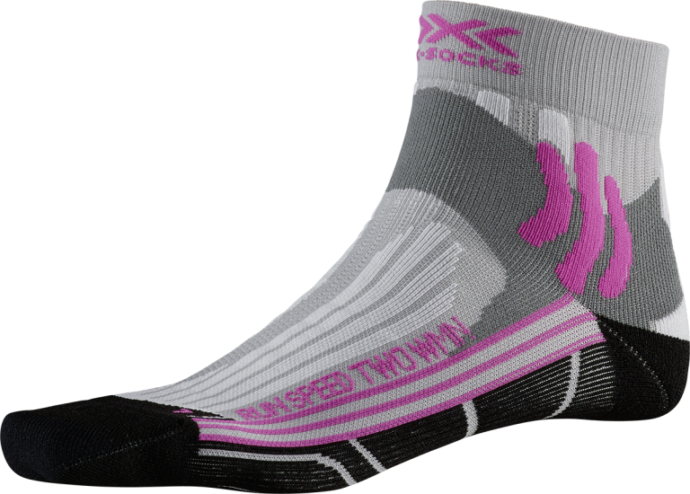 Chaussettes Run Speed Two Femme Gris/Rose
