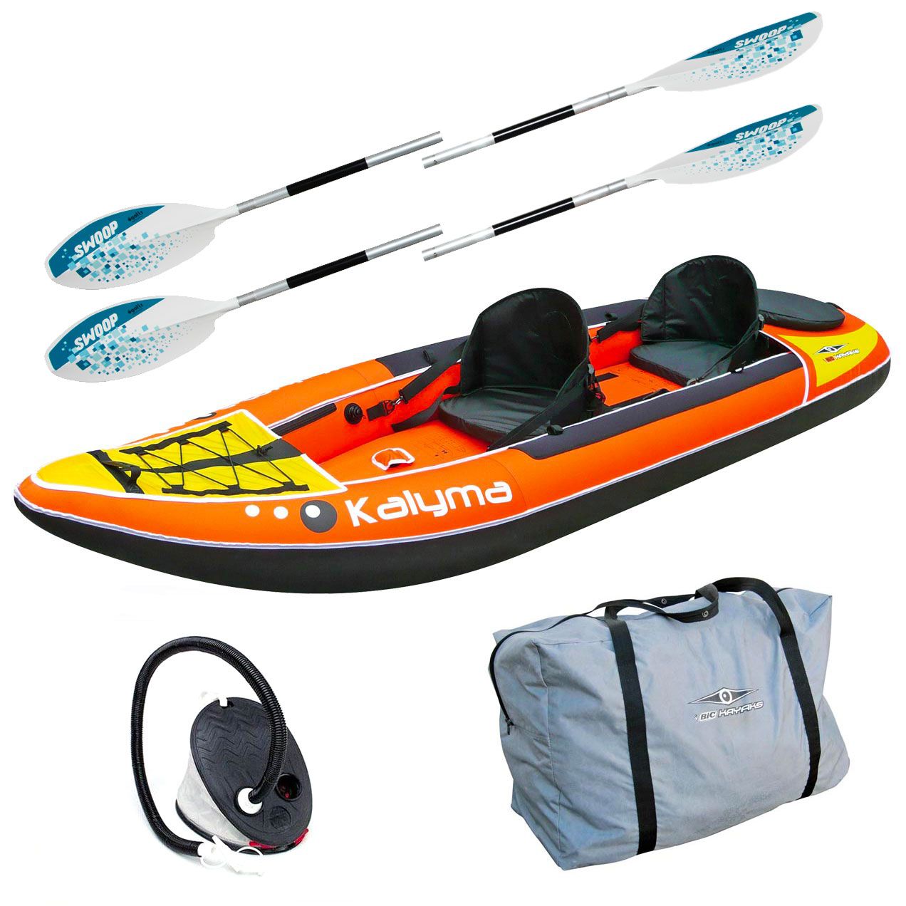 Pack kayak gonflable Kalyma duo + 2 pagaies 