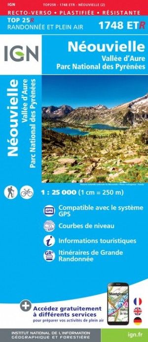 Carte 1748ETR - Néouvielle / Vallée d'Aure / Parc national des Pyrénées (résistante)