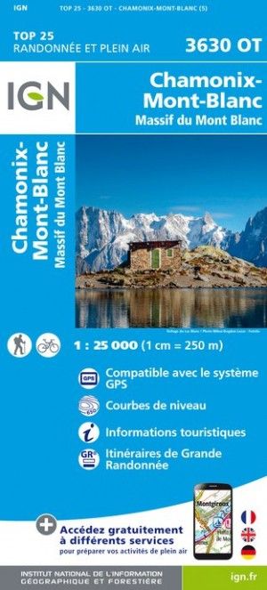 Carte 3630OT - Chamonix / Massif du Mont-Blanc