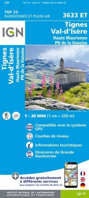 Carte 3633ET - Tignes / Val-d'Isère / Haute-Maurienne / pn de la Vanoise