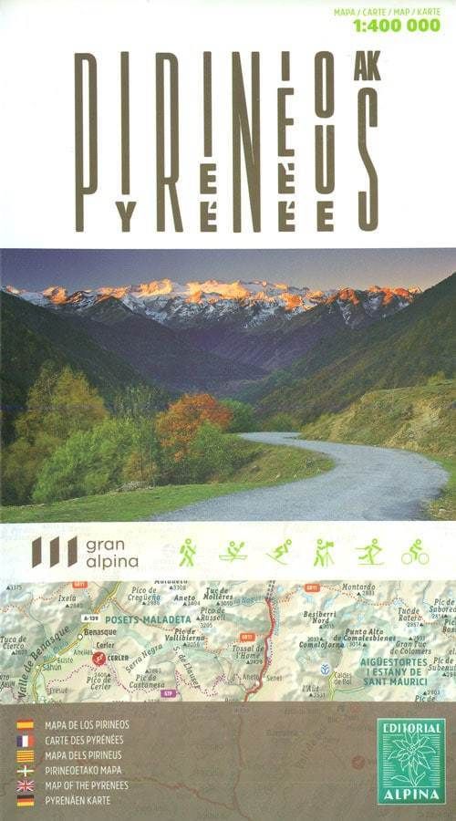 Carte des Pyrénées - 1/400.000