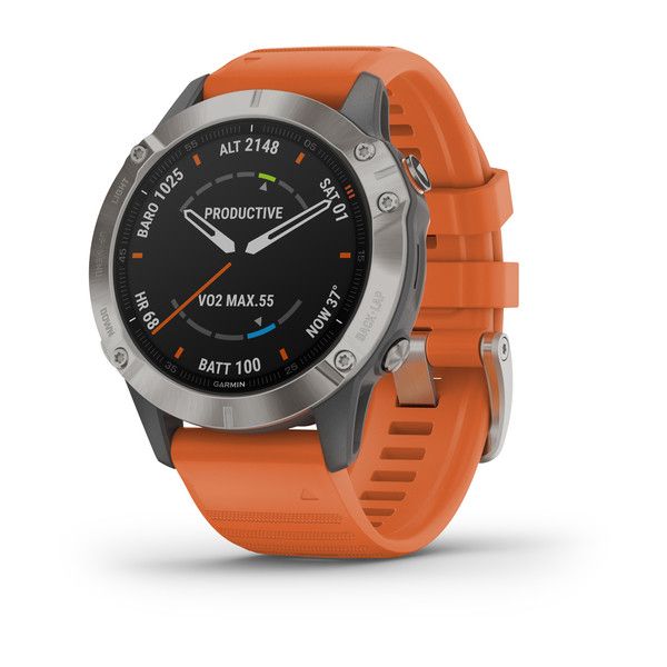 Montre GPS Fénix 6 Sapphire- Titane - Titane Bracelet Orange