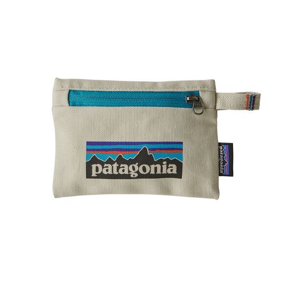 Pochette Small Zippered Pouch - p-6 Logo Bleached Stone