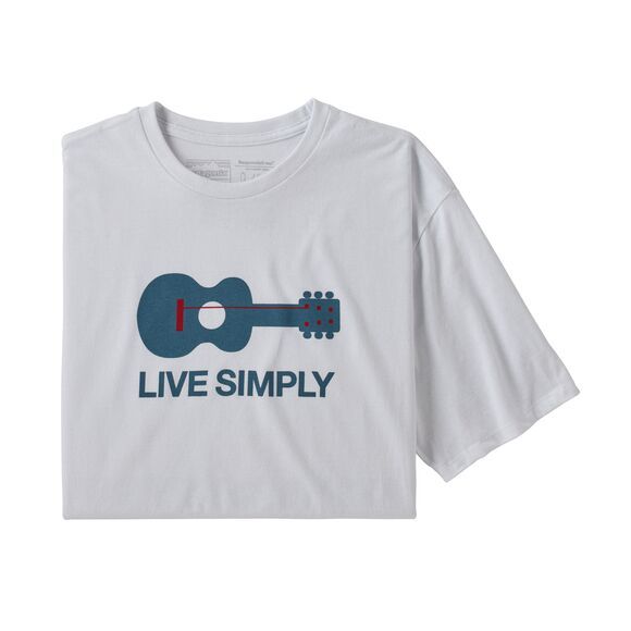Tee Shirt M's Live Simply Guitar - White-L