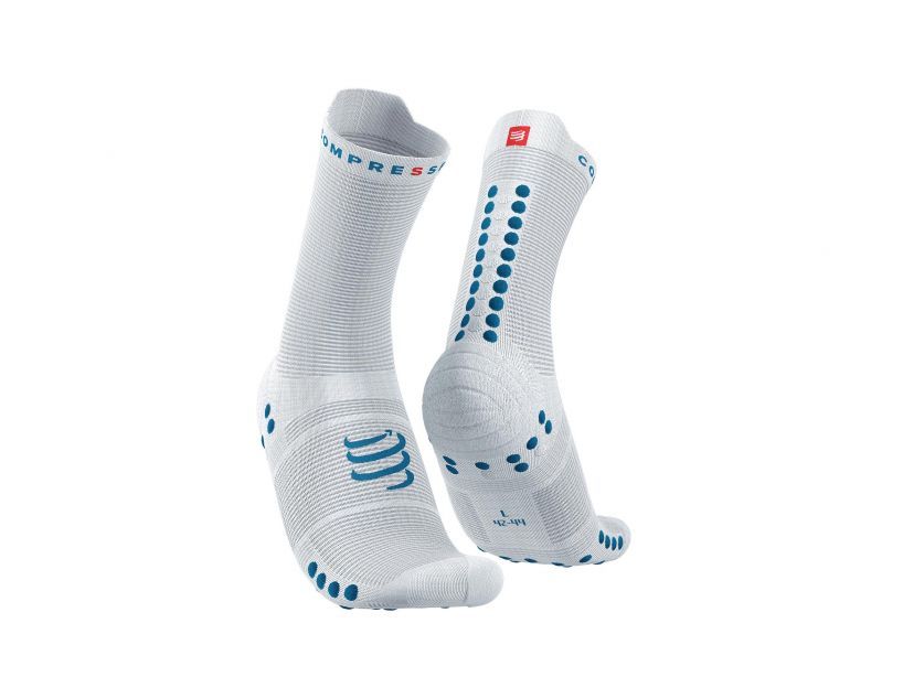 Chaussette de running Pro Racing Socks V4.0 Run High - White Fjord Blue