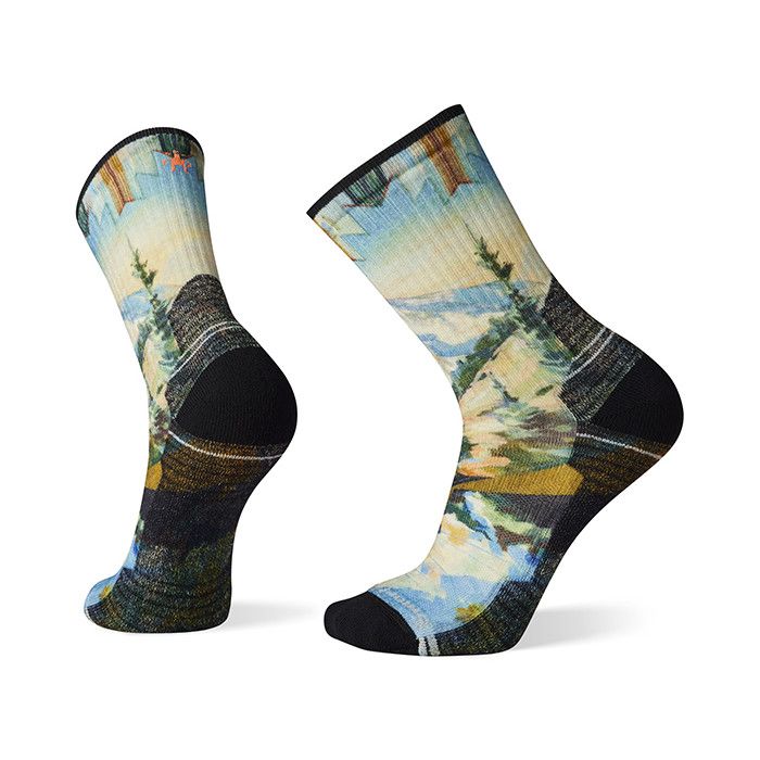 Chaussette de randonnée Hike Light Cushion Mountain Print Crew Socks - Mist Blue