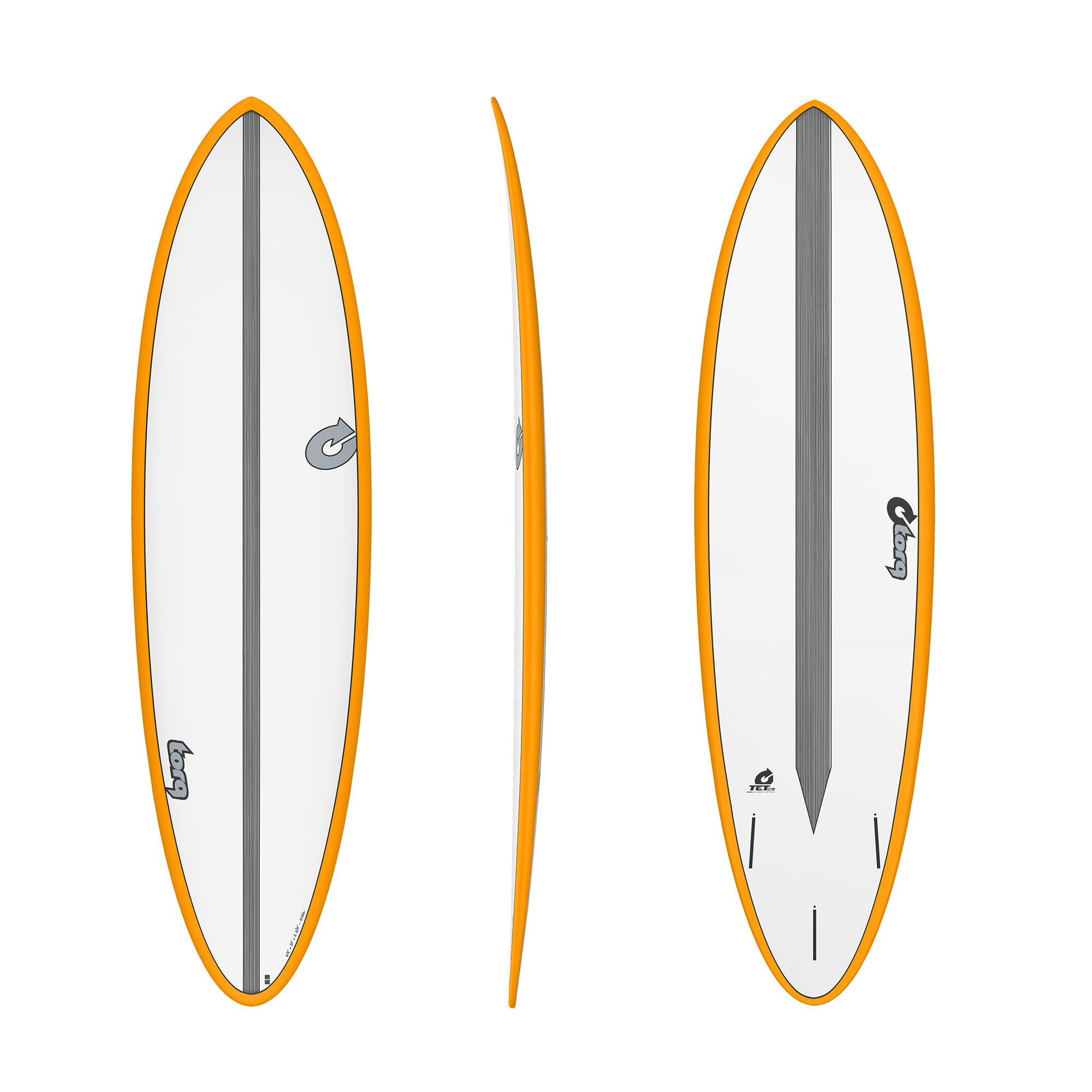 Planche Surf Funboard 6'8 TET CS White Orange 