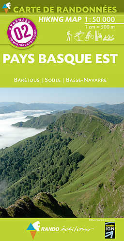 Carte de randonnées Editions N° 02 Pays Basques Est 1/50 000