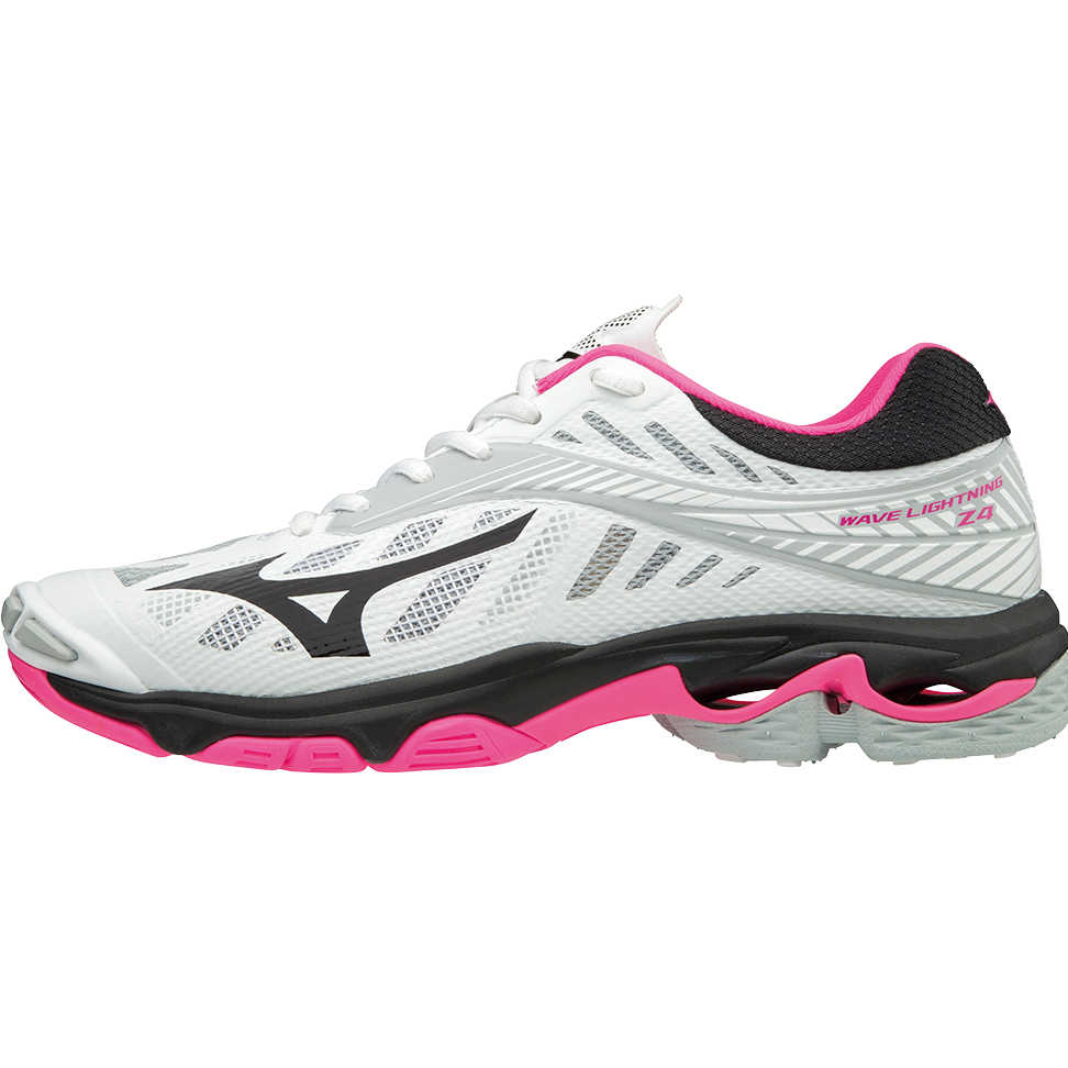Chaussures Volley-Ball Femme Wave Lightning Z4 - White/Black/Pink Glo