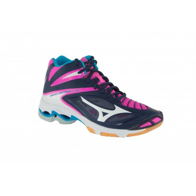 Chaussure de Volley-Ball Wave Lightning Z3 Mid - Peacoat White Pink Glow